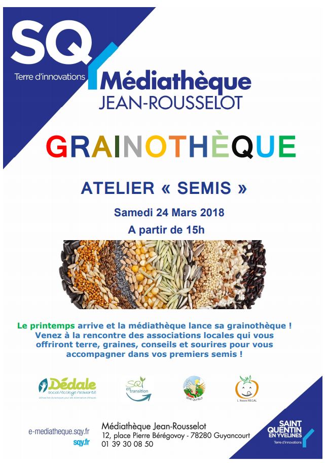 You are currently viewing Samedi 24 mars à Guyancourt : Ouverture d’une Grainothèque 🗓 🗺